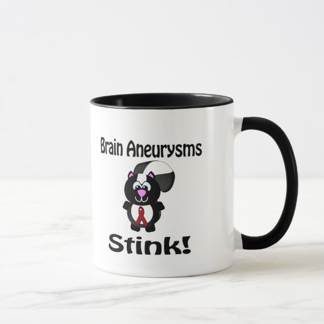 Brain Aneurysms Stink Skunk Awareness Design Mugg (Höger)