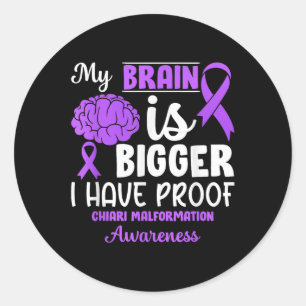 Brain är större Chiari Missformation Awareness Runt Klistermärke