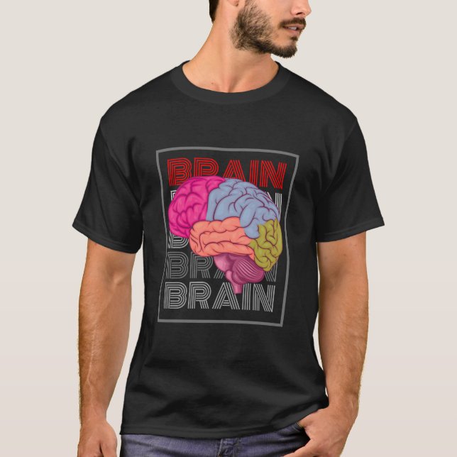 Brain Brain Shirt - Quirky Smart Thinker Graphic T (Framsida)