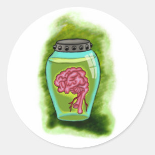Brain Burk Sticker Runt Klistermärke