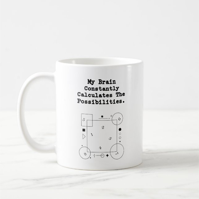 Brain Calculates Possibilities | Math Thinker Kaffemugg (Vänster)