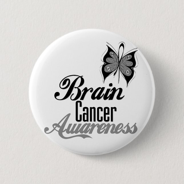 Brain Cancer Awareness Butterfly Knapp (Framsida)