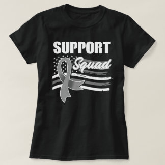 Brain Cancer Awareness Support Squad American Flag T Shirt
