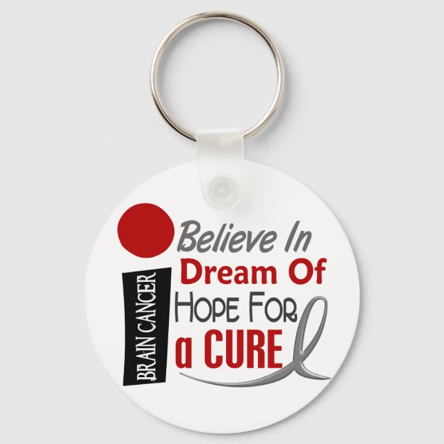 Brain Cancer BELIEVE DREAM HOPE Nyckelring (Framsida)