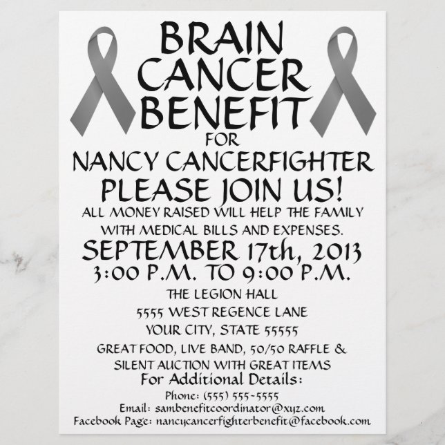 Brain Cancer Benefit Flyer (Framsidan)