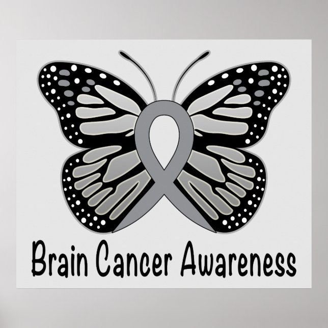 Brain Cancer Butterfly Awareness Ribbon Poster (Framsidan)