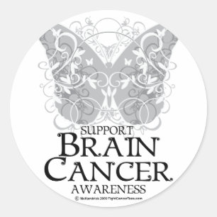 Brain Cancer Butterfly Runt Klistermärke