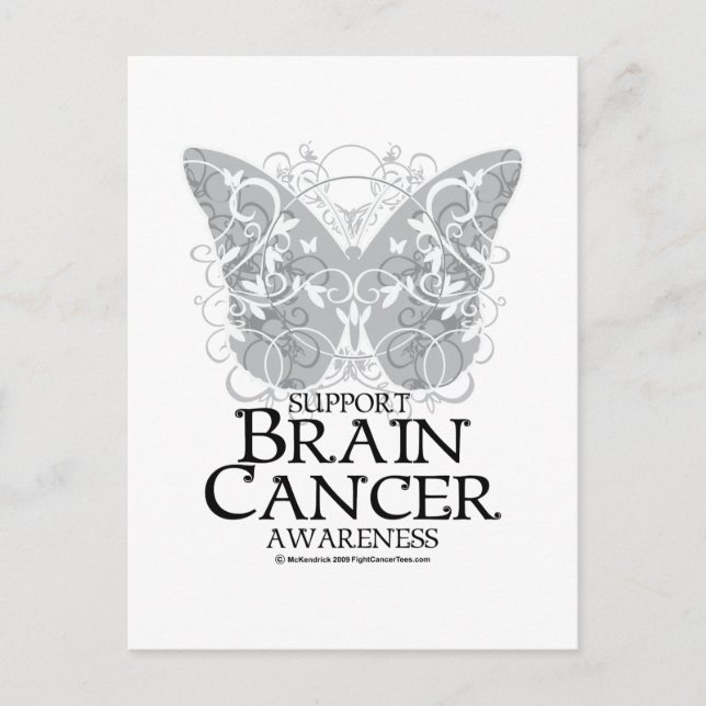 Brain Cancer Butterfly Vykort (Framsida)