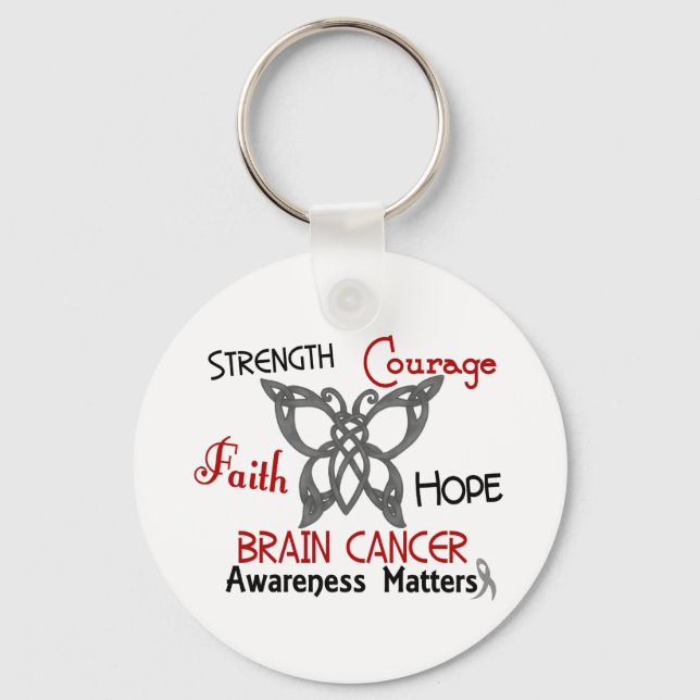 Brain Cancer Celtic Butterfly 3 Nyckelring (Framsida)