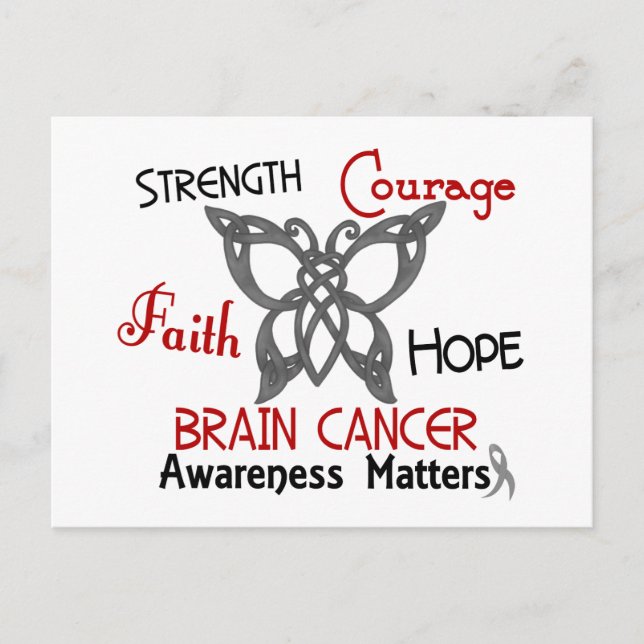 Brain Cancer Celtic Butterfly 3 Vykort (Framsida)