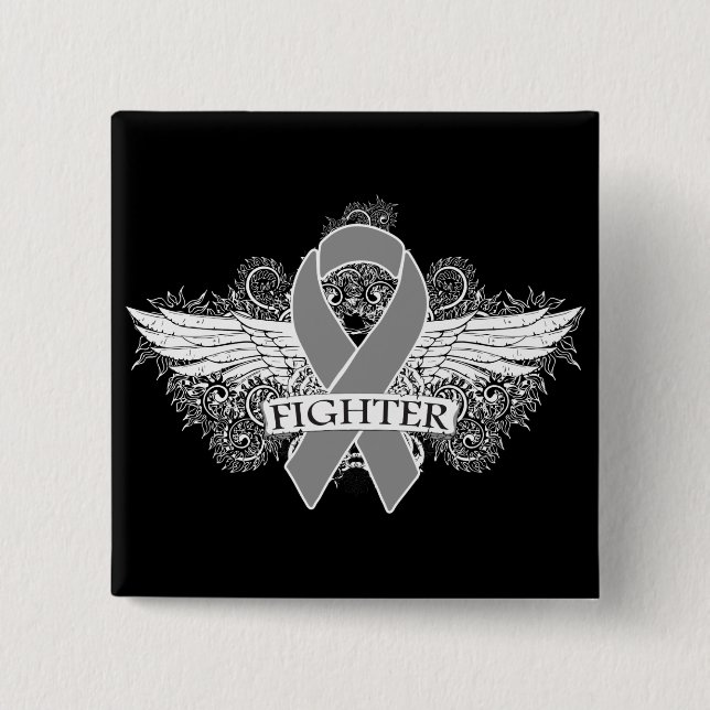 Brain Cancer Fighter Vingar Knapp (Framsida)
