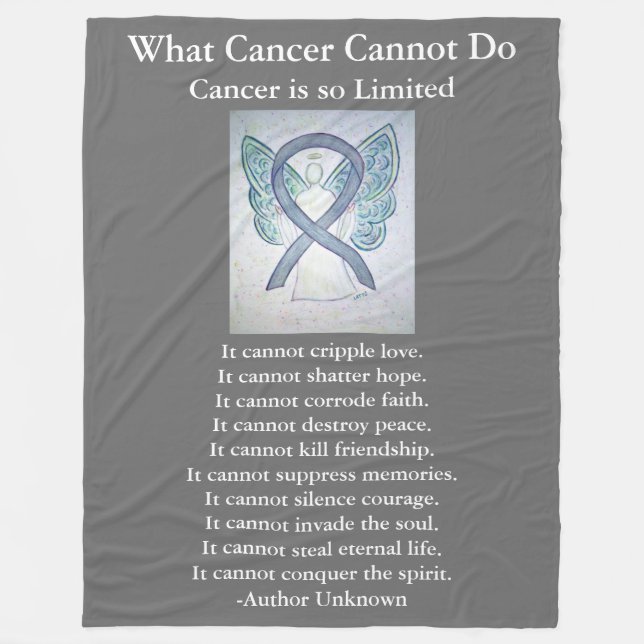 Brain Cancer Grått Awareness Ribbon Fleece Blanket (Framsidan)