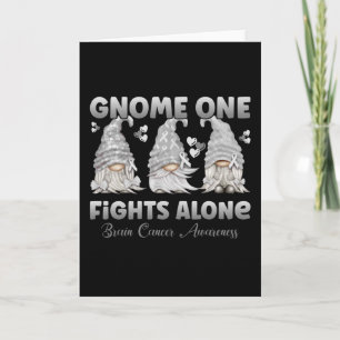 Brain Cancer Grått Ribbon Gnome Kort