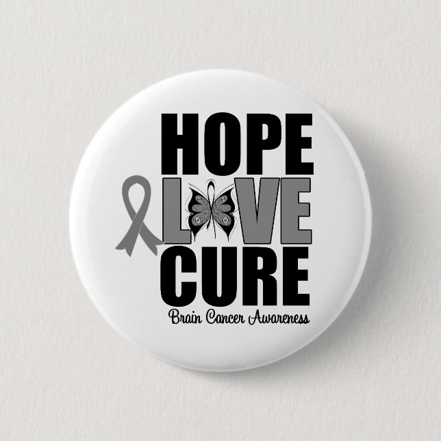 Brain Cancer Hope Kärlek Cure Knapp (Framsida)