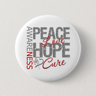 Brain Cancer Peace Kärlek Cure Knapp