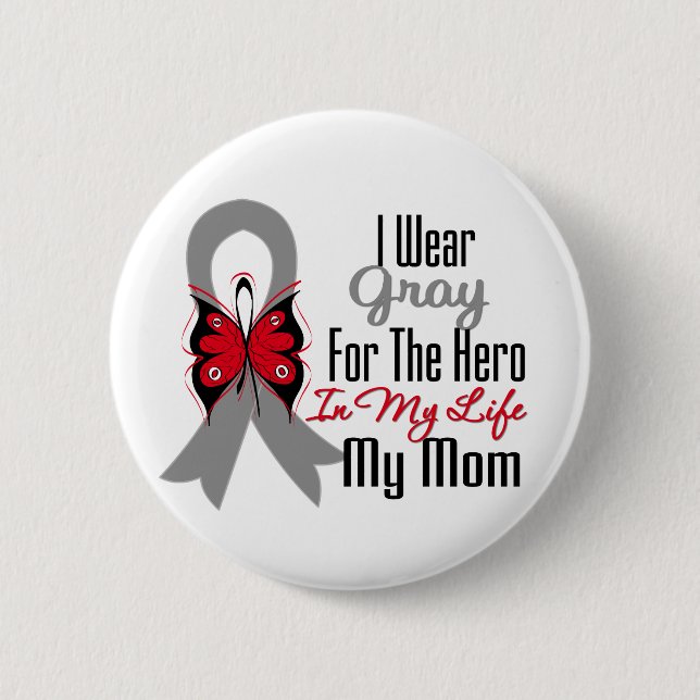 Brain Cancer Ribbon Hero My Mamma Knapp (Framsida)