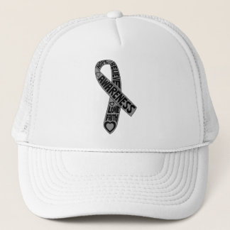 Brain Cancer Slogans Ribbon Keps