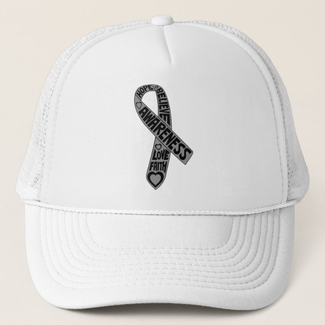 Brain Cancer Slogans Ribbon Keps (Framsida)