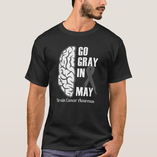 Brain Cancer Tumor Awareness Go Grått in May Manar T Shirt (Framsida)