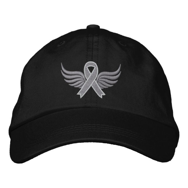 Brain Cancer Vingar Broderad Keps (Framsida)