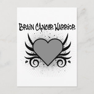 Brain Cancer Warrior Heart Vykort