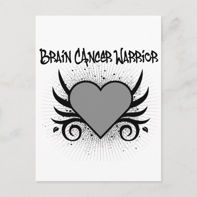 Brain Cancer Warrior Heart Vykort (Framsida)