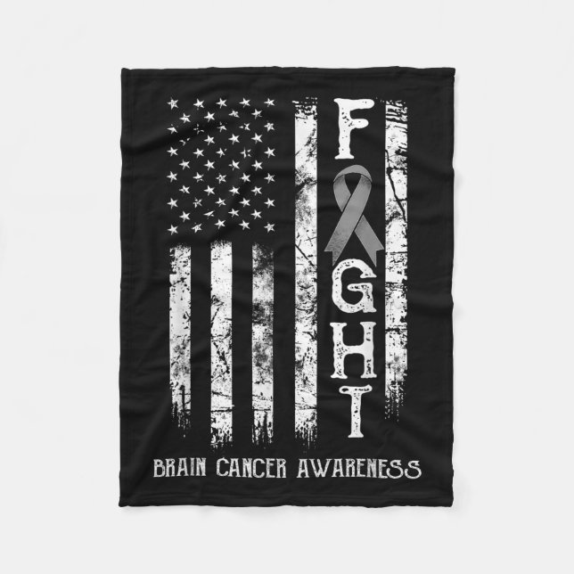 Brain Cancer Warrior US Flagga Fleecefilt (Framsidan)