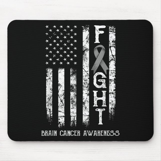 Brain Cancer Warrior US Flagga Musmatta (Framsidan)
