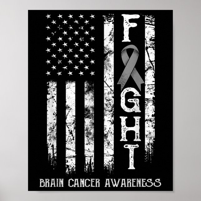 Brain Cancer Warrior US Flagga Poster (Framsidan)