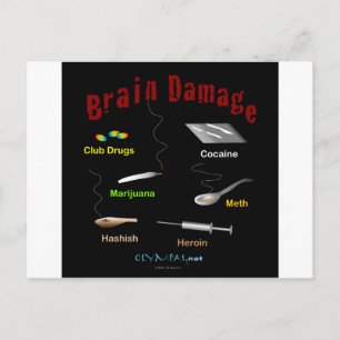 Brain Damage Black Vykort