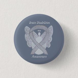 Brain Disabilities Silver Awareness Ribbon Angel Knapp