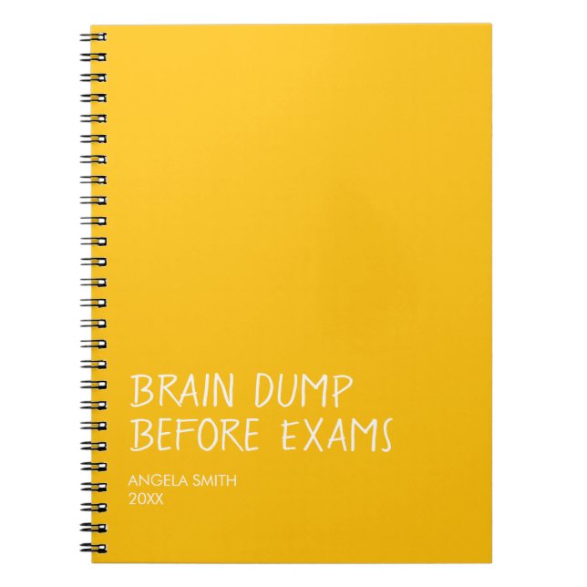 Brain Dump Before Exams – Funny Student Notebook,  Anteckningsbok (Framsidan)
