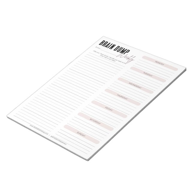BRAIN DUMP |  Vecka Anteckningsblock (Vinklad)