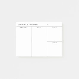 Brain-dumpen att göra lista efter det post-it block