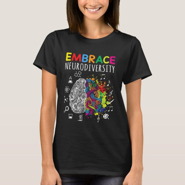 Brain Embrace Neurodiversity Autism Awareness Mont T Shirt (Framsida)