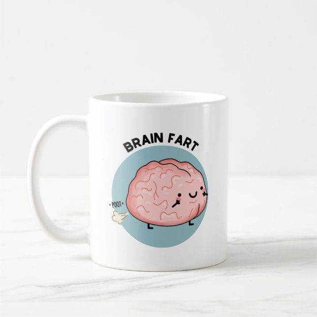 Brain Fart Funny Anatomy Pun Kaffemugg (Vänster)