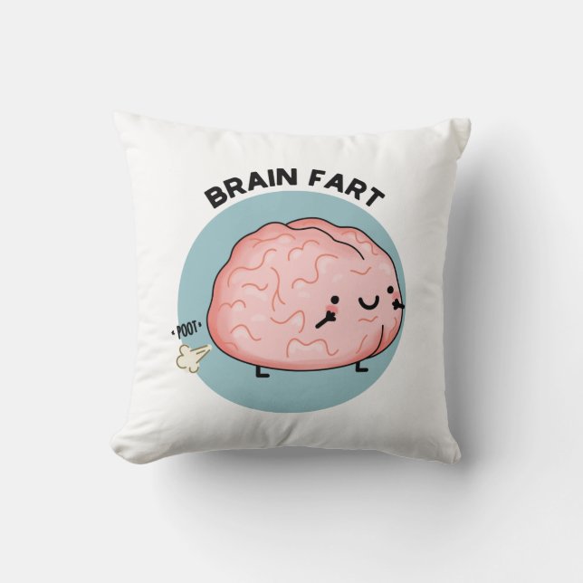 Brain Fart Funny Anatomy Pun Kudde (Framsida)