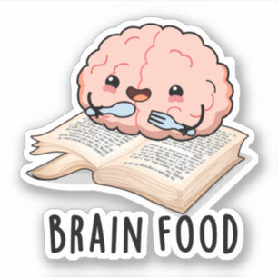 Brain Food Funny Anatomy Pun Klistermärken