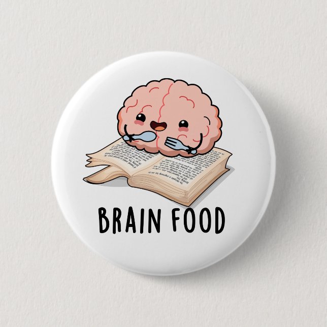 Brain Food Funny Anatomy Pun Knapp (Framsida)