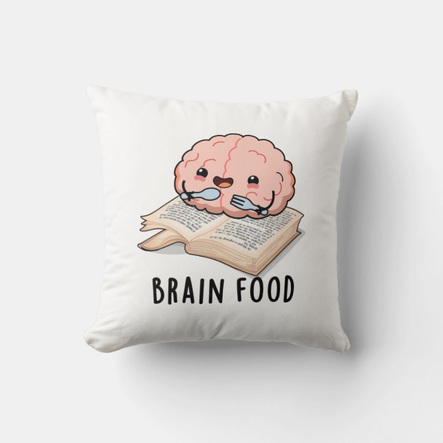 Brain Food Funny Anatomy Pun Kudde (Framsida)