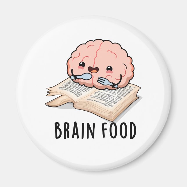 Brain Food Funny Anatomy Pun Magnet (Framsidan)