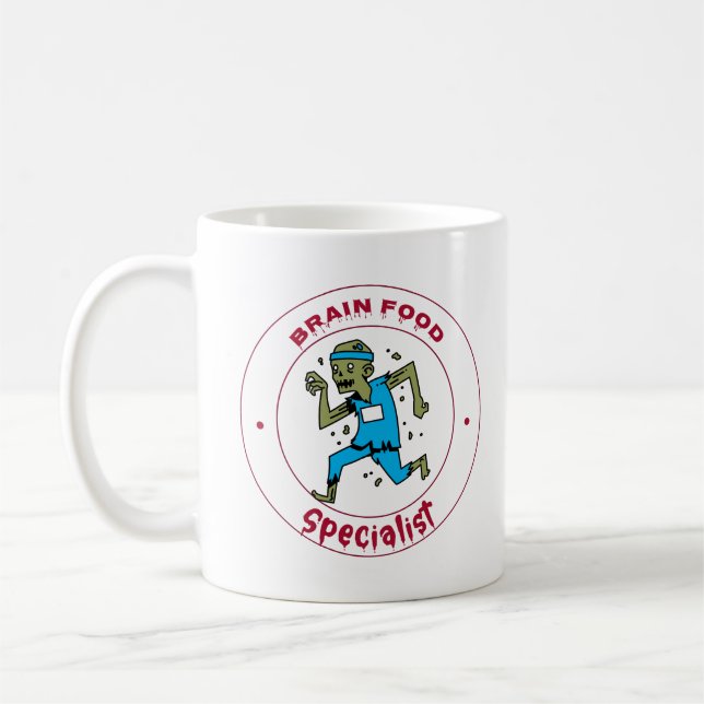 Brain Food Specialist zombie-hjärnan Kaffemugg (Vänster)