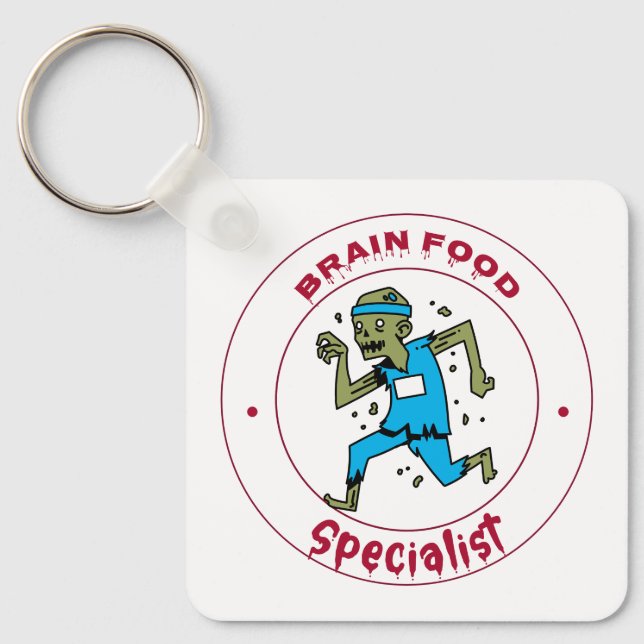 Brain Food Specialist zombie-hjärnan Nyckelring (Framsida)
