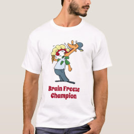 Brain Freeze Champion Ice Cream Funny Tecknad T Shirt