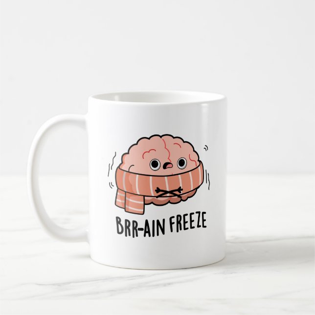 Brain Freeze Funny Biology Anatomy Pun Kaffemugg (Vänster)