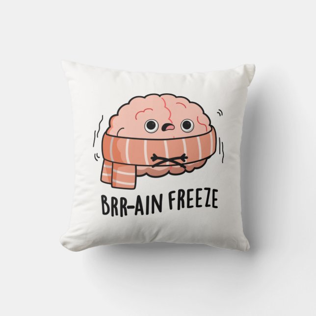 Brain Freeze Funny Biology Anatomy Pun Kudde (Framsida)