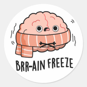 Brain Freeze Funny Biology Anatomy Pun Runt Klistermärke