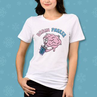 Brain Freeze Funny Tecknad T Shirt