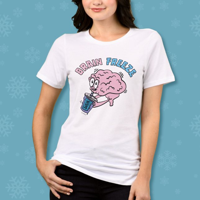 Brain Freeze Funny Tecknad T Shirt (Skapare uppladdad)