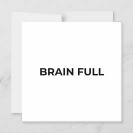 Brain Full Minimalist Typographic Magnetic  Magnetisk Inbjudningskort